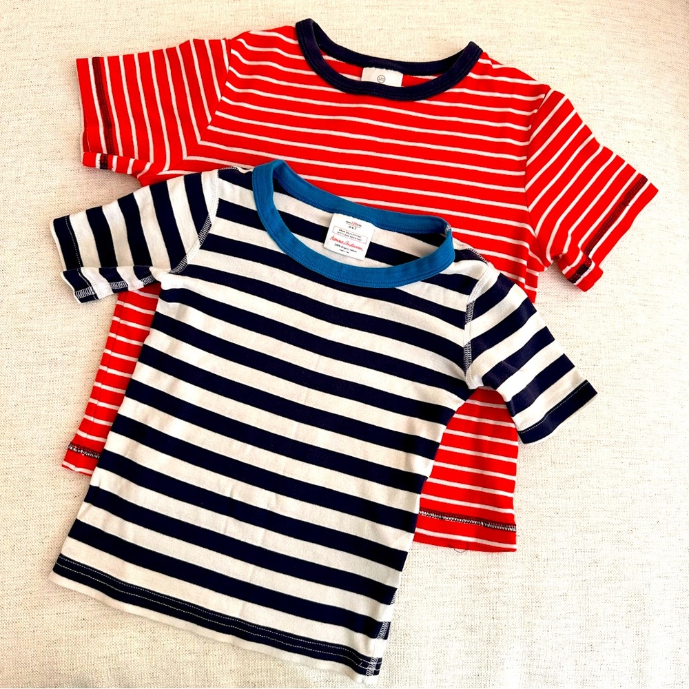 Two Hanna Andersson Short Sleeve Pajama Tops Size 120